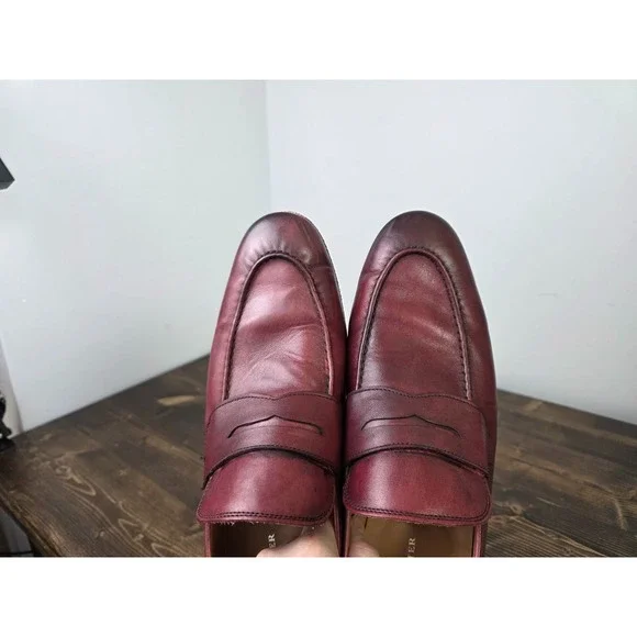 VERO CUOIO Italian Leather Slip On Mahogany Loafers Dress Shoes Italy Men's 10.5 - Picture 8 of 16